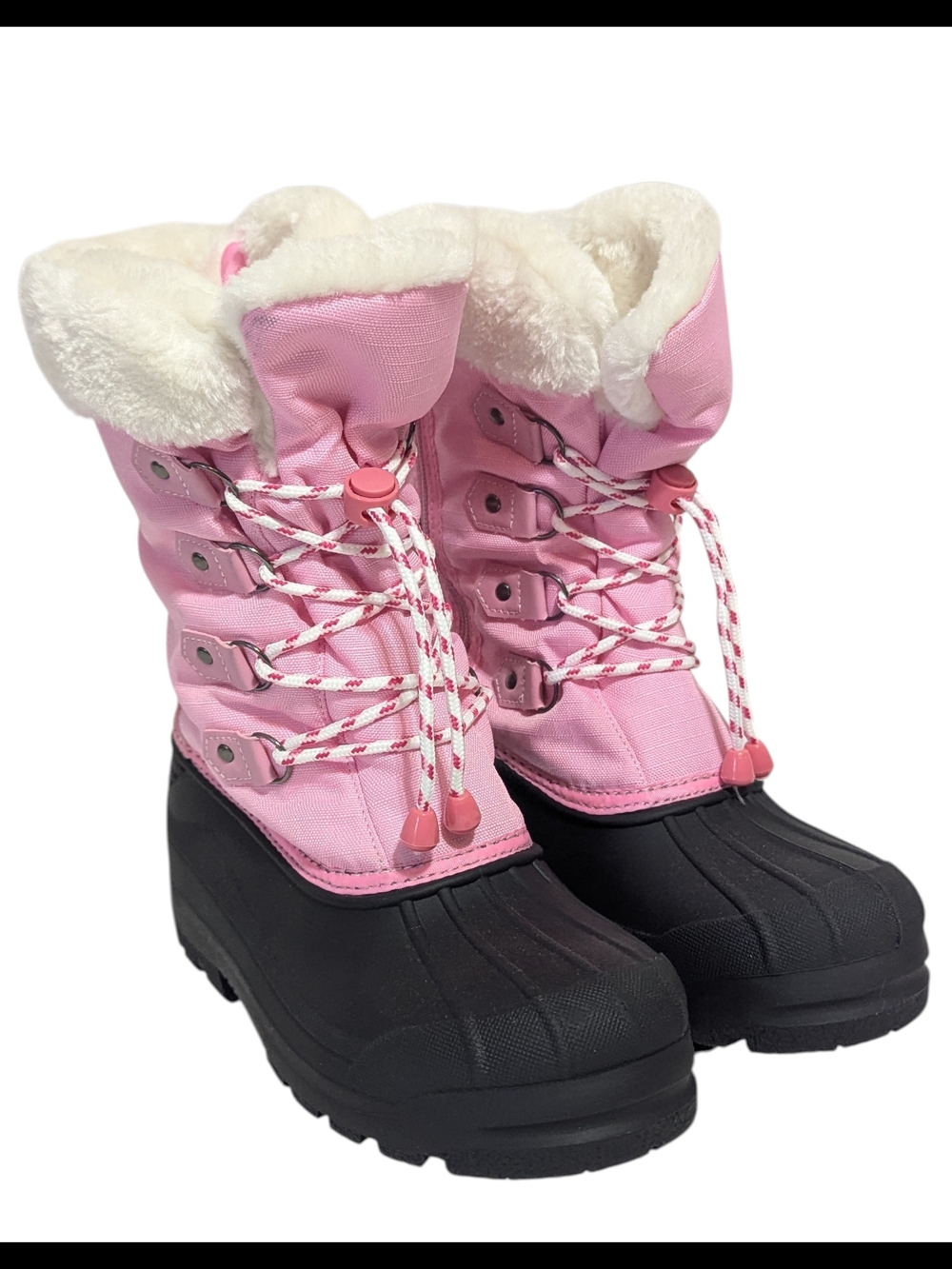Dream Pairs Size 6 Pink Fur-Trim Snow Boots.